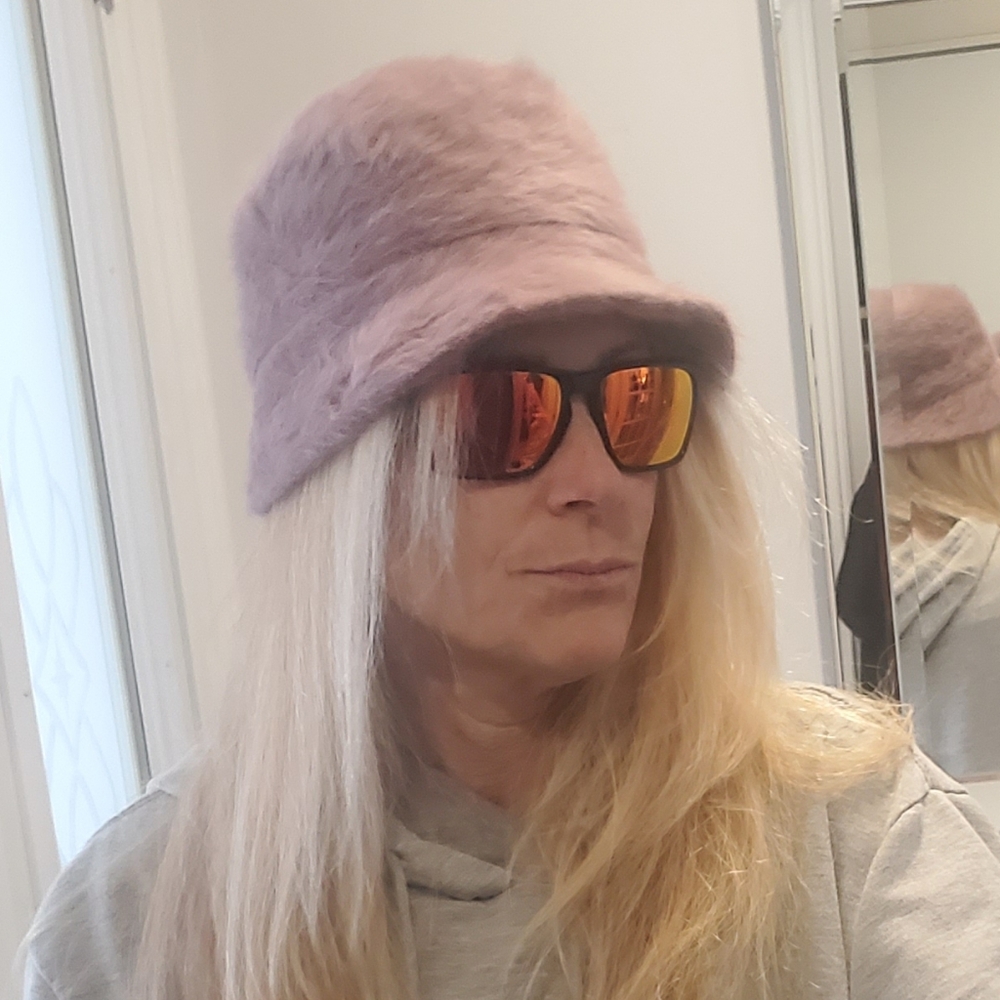 Kangol Vintage Pink Purple Angora Fuzzy Furry Bucket Hat